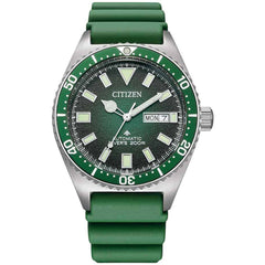 Citizen Men's Watch - Automatic Green Dial Rubber Strap Power Reserve | NY0121-09X