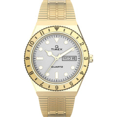 Timex Women's Watch - Q Rotating Bezel Cream Dial Yellow Gold Bracelet | TW2U95800VQ