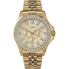 Timex Women's Watch - Kaia Crystal Bezel Yellow Gold Steel Bracelet | TW2V79400VQ