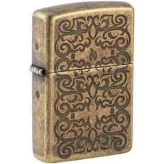 Zippo Windproof Lighter - Tattoo Theme Design Antique Brass Metal | 48484
