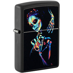Zippo Windproof Lighter - UV Skeleton Design Black Matte Metal | 48647
