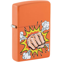 Zippo Windproof Lighter - Power Fist Design Orange Matte Metal | 48868