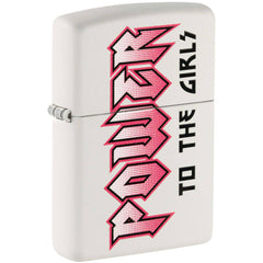 Zippo Windproof Lighter - Power to Girls Design White Matte Metal | 48870