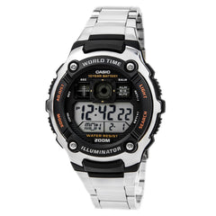Casio Men's Silver-Tone Multi-Functional Digital World Time Illuminator Sports Watch | AE2000WD-1A