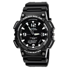 Casio Men's Black Dial Tough Solar Illuminator Sport Combination Rubber Strap Ana-Digi Watch | AQS810W-1A