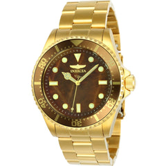 Invicta Men's Watch - Pro Diver Quartz Brown Dial Yellow Gold Steel Bracelet | 23421