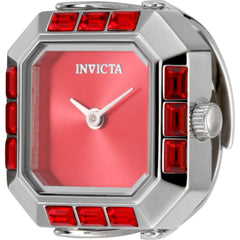 Invicta Women's Mini Ring Watch - Angel Red Dial Stainless Steel Bracelet | 49582