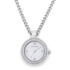 Invicta Women's Necklace Watch - Mini Angel Black MOP Dial Silver Crystal | 49931