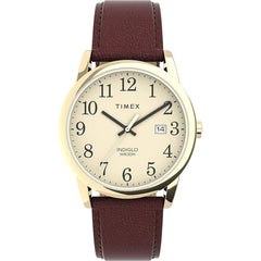 Timex Men's Watch - Easy Reader Quartz Cream Dial Brown Leather Strap | TW2V689009J
