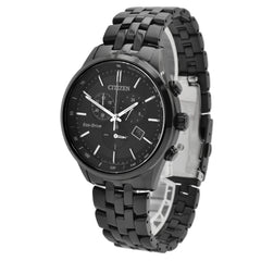 Citizen Men's Chrono Watch - Eco-Drive Black Stainless Steel Bracelet | AT2145-86E