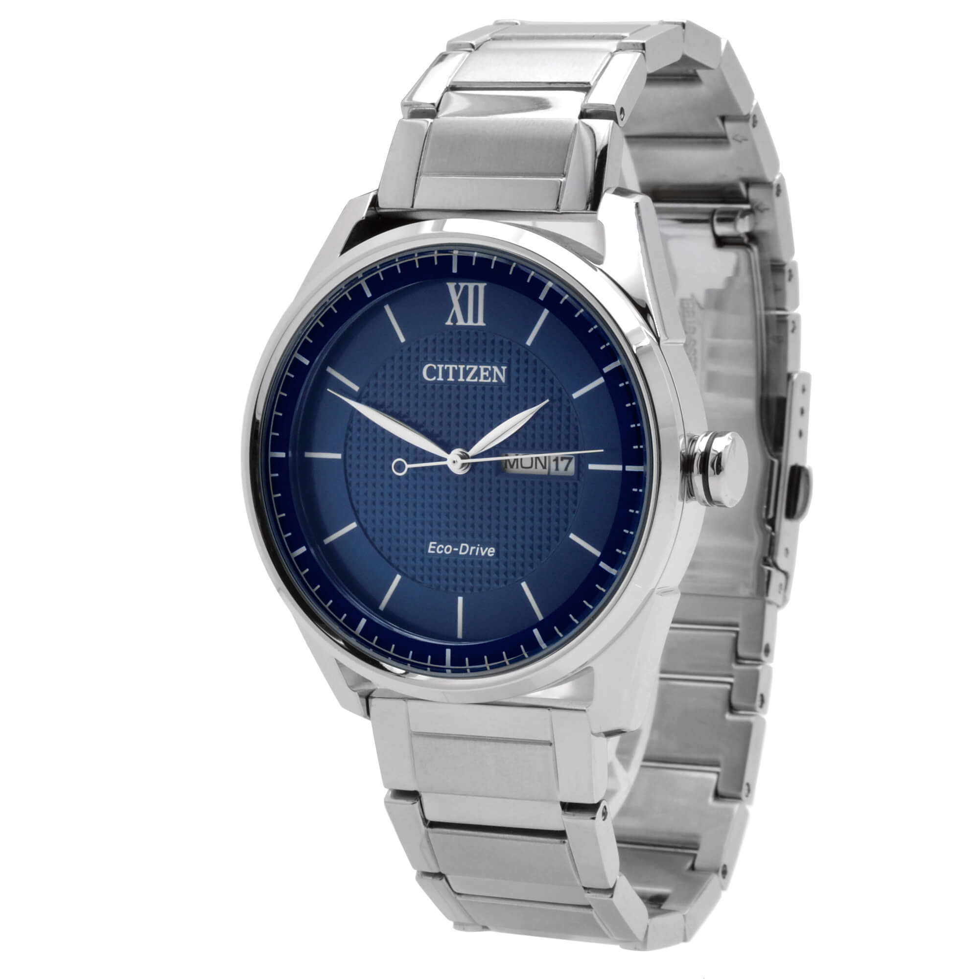 Citizen Men's Watch - Classic Eco-Drive Blue Dial Steel Bracelet | AW0