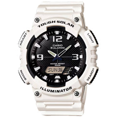 Casio Men's Watch - World Time Black Analog-Digital Dial White Strap | AQ-S810WC-7AV
