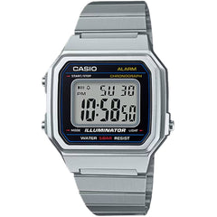 Casio Men's Watch - Chronograph Grey Digital Dial Silver Steel Bracelet | B650WD-1A