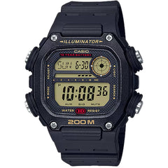Casio Men's Watch - Dual Time Black and Grey Digital Dial Rubber Strap | DW-291H-9AV