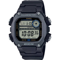 Casio Men's Watch - Dual Time Black and Grey Digi Dial Rubber Strap | DW-291HX-1AV