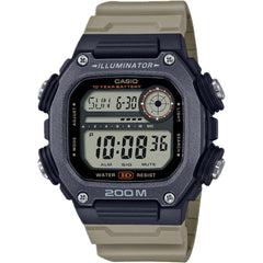 Casio Men's Watch - Dual Time Black and Grey Digital Dial Beige Strap | DW-291HX-5AV