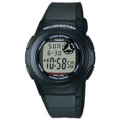 Casio Men's Watch - Chronograph Grey Digi Dial Black Resin Strap Alarm | F-200W-1A