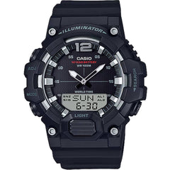 Casio Men's Watch - Alarm Grey and Black Analog-Digital Dial Strap | HDC-700-1AV