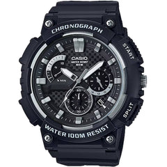 Casio Men's Watch - Chrono Black Analog-Digital Dial Rubber Strap | MCW-200H-1AV