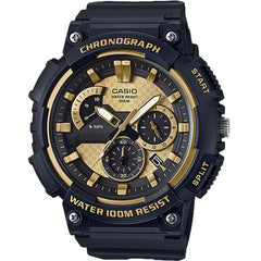 Casio Men's Watch - Chronograph Gold and Black Analog-Digital Dial | MCW-200H-9AV