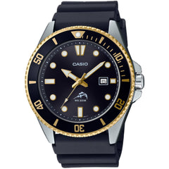 Casio Men's Watch - Rotating Bezel Black Dial Rubber Strap Quartz | MDV-106G-1AV