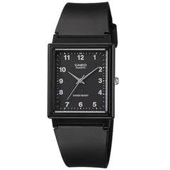 Casio Men's Watch - Quartz Rectangular Case Black Dial Resin Bracelet | MQ-27-1B