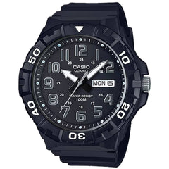 Casio Men's Watch - Quartz Black Rubber Strap Date and Day Display | MRW-210H-1AV