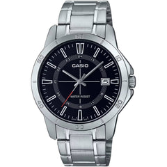 Casio Men's Watch - Black Dial Silver Stainless Steel Bracelet |MTP-V004D-1CUDF