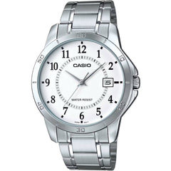 Casio Men's Watch - White Dial Silver Stainless Steel Bracelet | MTP-V004D-7BUDF