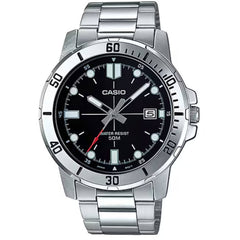 Casio Men's Watch - Black Dial Silver Stainless Steel Bracelet | MTP-VD01D-1EVUDF