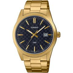 Casio Men's Watch - Black Dial Yellow Gold Stainless Steel Bracelet | MTP-VD03G-1AUDF
