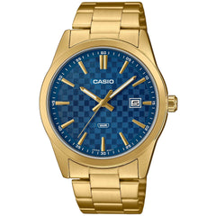 Casio Men's Watch - Quartz Blue Dial Yellow Gold Steel Bracelet Analog | MTP-VD03G-2A