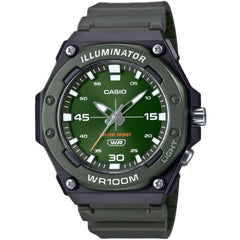 Casio Men's Watch - Quartz Shiny Green Dial Black Resin Strap Analog | MW-620H-3AVCF
