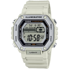 Casio Men's Watch - Chrono Grey Digital Dial Light Grey Resin Strap | MWD-110H-8AV