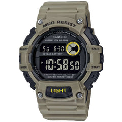 Casio Men's Watch - Dual Time Black Digital Dial Brown Resin Strap | TRT-110H-5BV