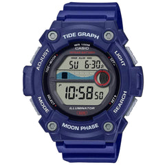 Casio Men's Watch - Dual Time Grey Digital Dial Blue Resin Strap | WS-1300H-2AVCF
