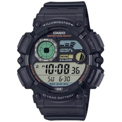 Casio Men's Watch - Dual Time Grey and Black Digital Dial Resin Strap | WS-1500H-1AV
