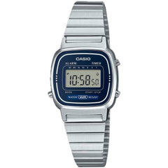 Casio Women’s Watch - Dark Blue Dial Silver Tone Bracelet Digital Retro | LA-670WA-2D