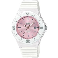 Casio Women's Watch - Rotating Bezel Pink Dial White Resin Strap | LRW-200H-4E3VCF
