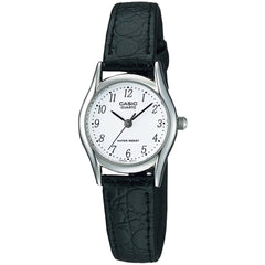 Casio Women’s Watch - Quartz White Dial Black Leather Strap | LTP-1094E-7BRDF