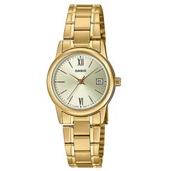 Casio Women’s Watch - Quartz Champagne Dial Yellow Gold Bracelet | LTP-V002G-9A