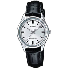 Casio Women’s Watch - Analog Quartz Silver Tone Dial Leather Strap | LTP-V005L-7AUDF