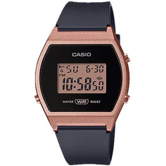 Casio Women's Watch - Digital Black and Rose Gold Dial Resin Strap | LW-204-1ACF