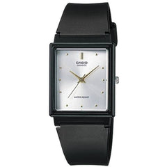 Casio Women's Watch - Quartz Resin Glass Silver Tone Dial Black Strap | MQ-38-7A