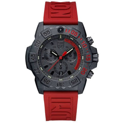 Luminox Men's Watch - Navy Seal Quartz Black Dial Red Rubber Strap | XS.CE.81.EY