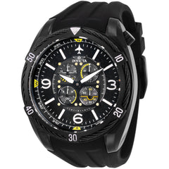 Invicta Men's Watch - Aviator Chronograph Gunmetal Case Black Dial Strap | 28078
