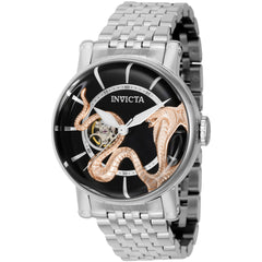 Invicta Men's Watch - Vintage Black Open Heart Dial Stainless Steel Bracelet | 43334