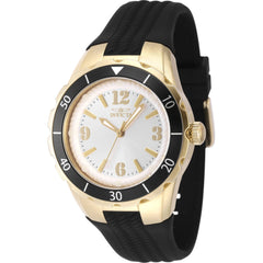 Invicta Women's Watch - Angel Quartz Silver Tone Dial Black Silicone Strap | 48852