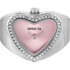 Invicta Women's Ring Watch - Angel Mini Pink Dial Crystal Bezel Steel | 49571