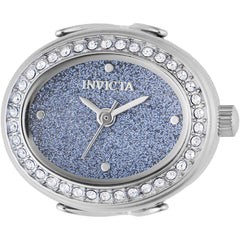 Invicta Women's Ring Watch - Mini Quartz Glitter Blue Dial Stainless Steel | 49596